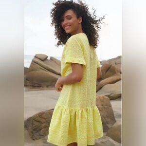 Like New Anthropologie Mariah Textured Mini Dress by Corey Lynn Calter Yellow XS